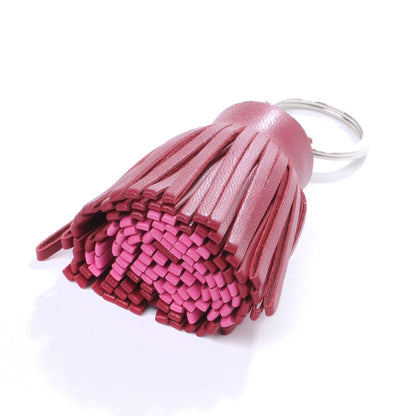 Hermes Lambskin Bi-Color Carmen Tassel Key Holder Tosca and Rose Tyrien 3 of 5