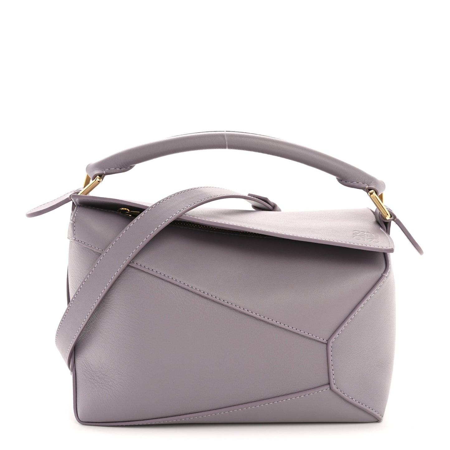 Soft Grained Calfskin Small Puzzle Edge Bag Pale Aubergine Glaze