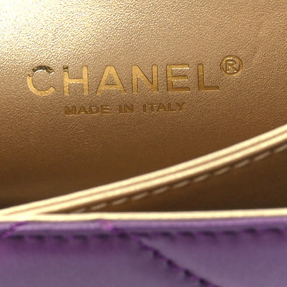 Chanel Calfskin Resin Quilted Mini Flap Purple 5 of 11