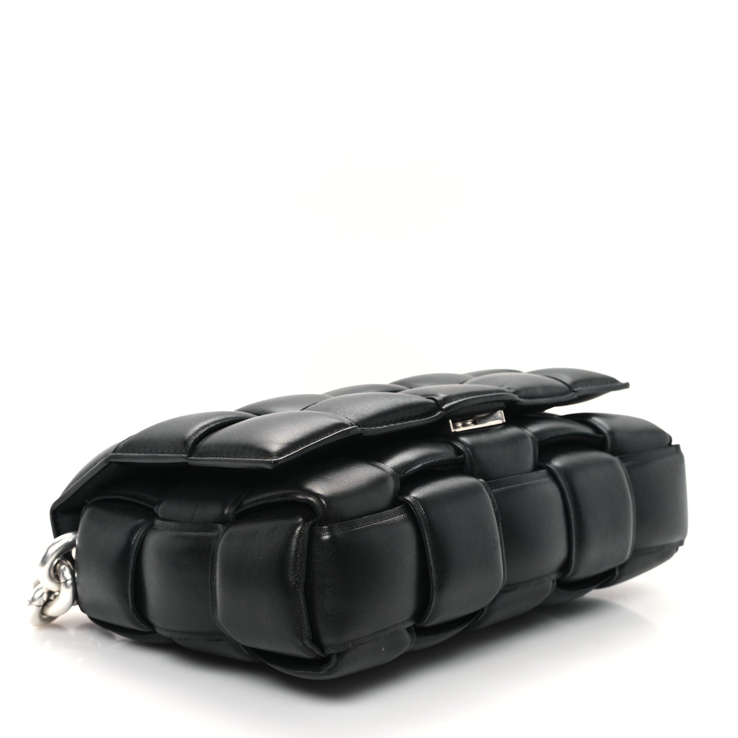 Bottega Veneta Lambskin Maxi Intreccio Padded Chain Cassette Crossbody Bag Black 4 of 11