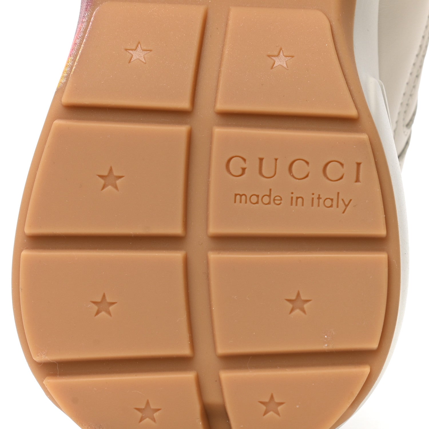 Gucci Calfskin Interlocking G Heart Rhyton Sneakers 35 Mystic White 6 of 8