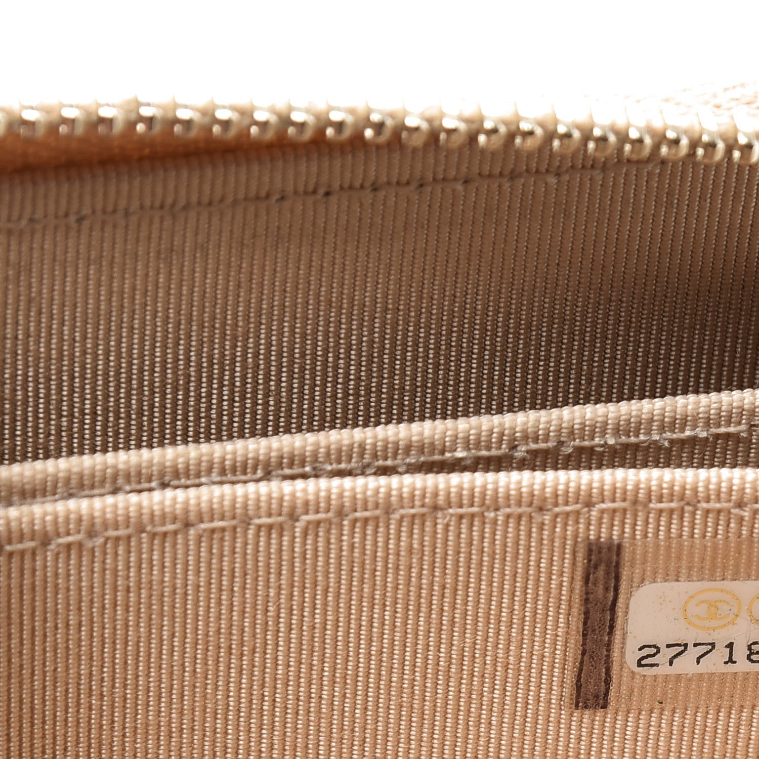 Chanel Iridescent Caviar Quilted Zip Around Coin Purse Beige 8 of 9