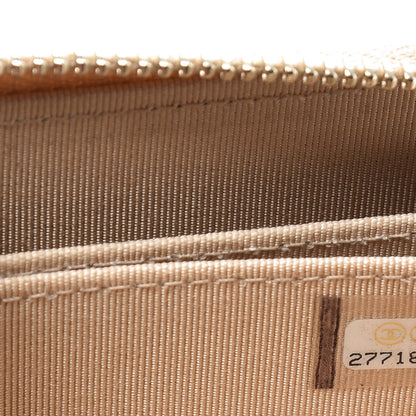 Chanel Iridescent Caviar Quilted Zip Around Coin Purse Beige 8 of 9