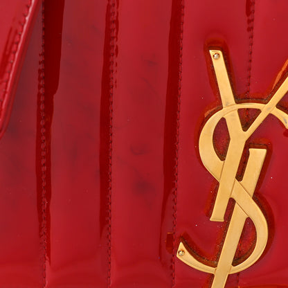 Saint Laurent Patent Matelasse Monogram Large Vicky Chain Bag Rouge Eros 7 of 12