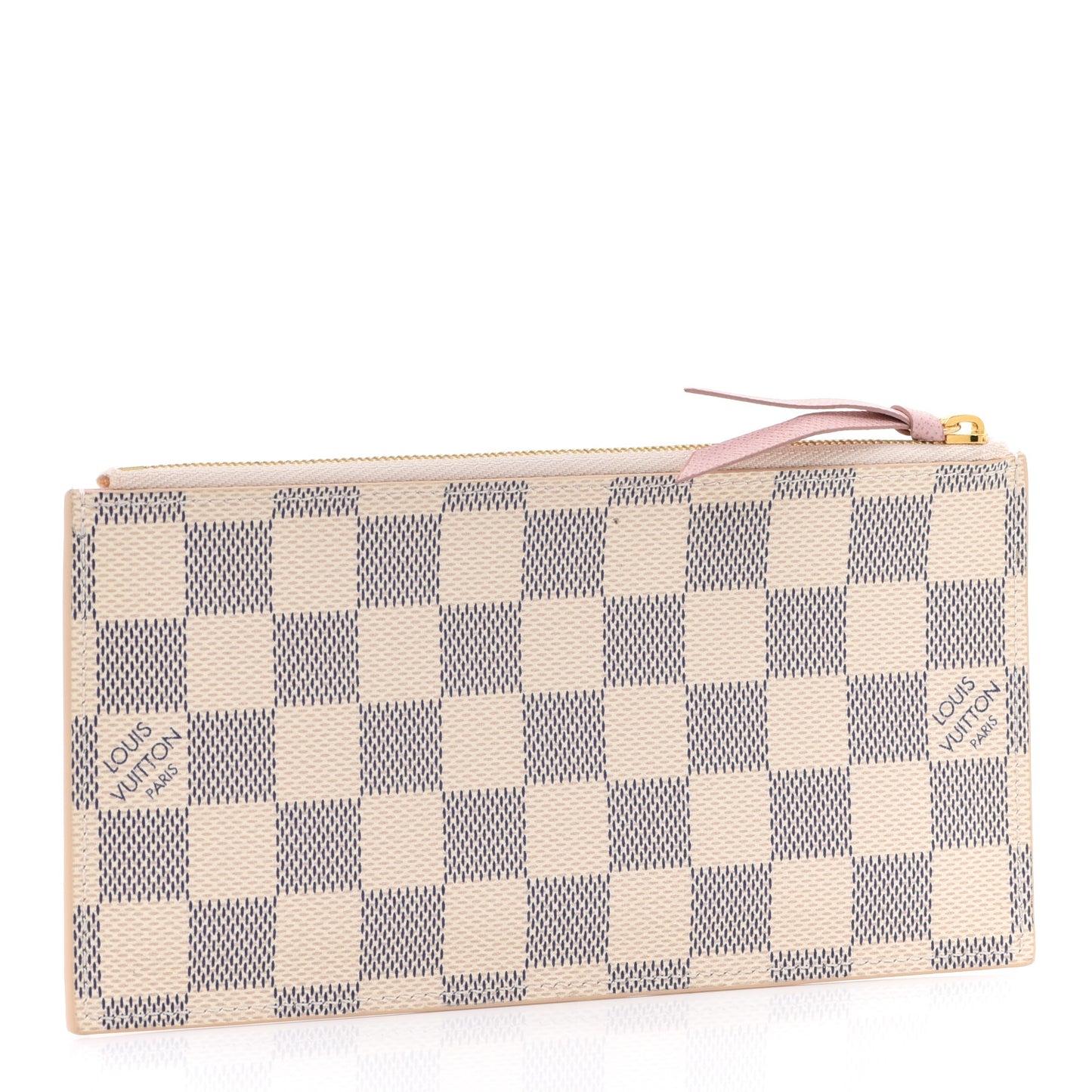 Damier Azur Felicie Chain Wallet Zippered Insert Rose Ballerine