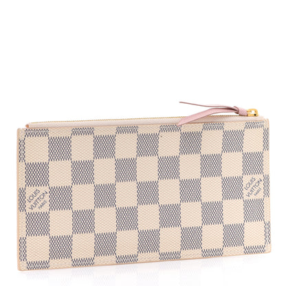 Louis Vuitton Damier Azur Felicie Chain Wallet Zippered Insert Rose Ballerine 3 of 6