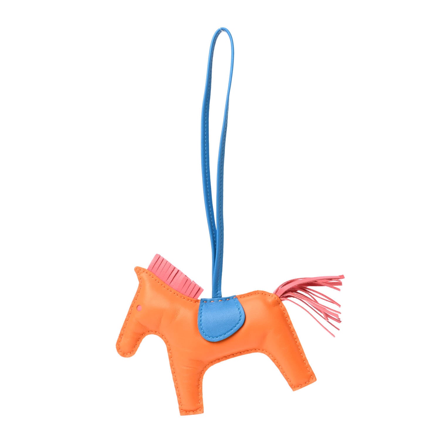 Hermes Milo Lambskin Grigri Rodeo Horse Bag Charm MM Orange Bleu Zanzibar Rose Azalee 1 of 3