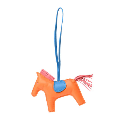 Hermes Milo Lambskin Grigri Rodeo Horse Bag Charm MM Orange Bleu Zanzibar Rose Azalee 1 of 3