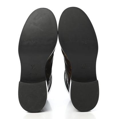 Louis Vuitton Calfskin Monogram Wonderland Flat Ranger Boots 39 Black 5 of 9
