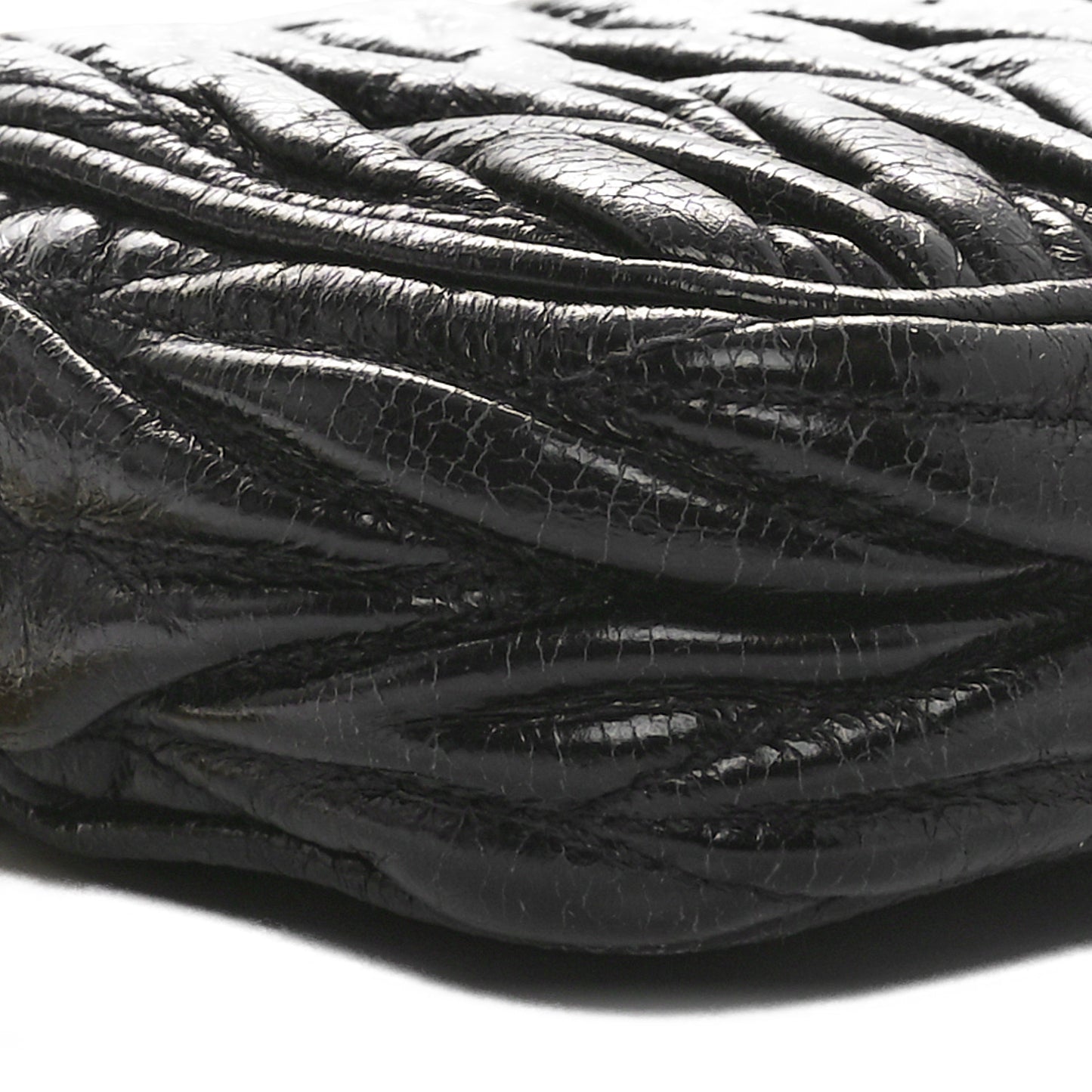 Nappa Matelasse Double Zip Pochette Clutch Black