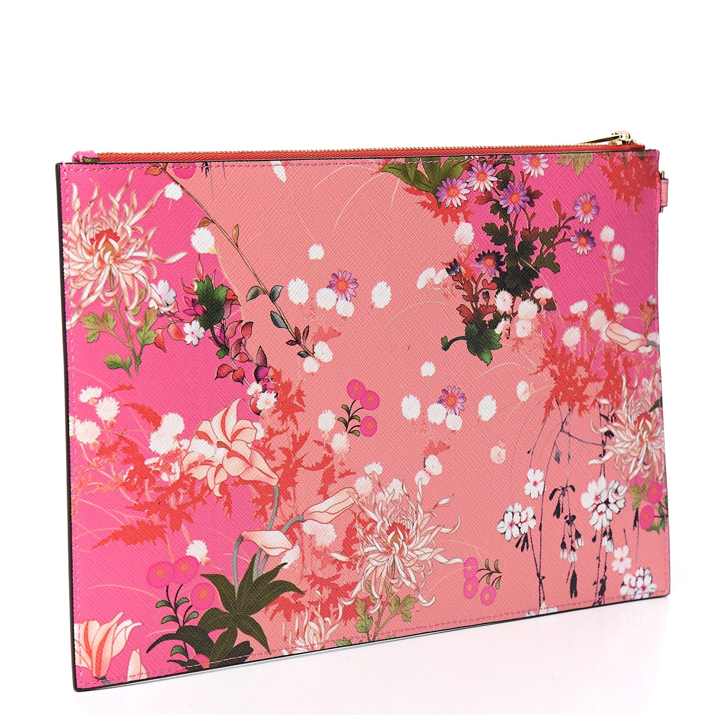 Coated Canvas Floral Print Medium Iconic Pouch Pink