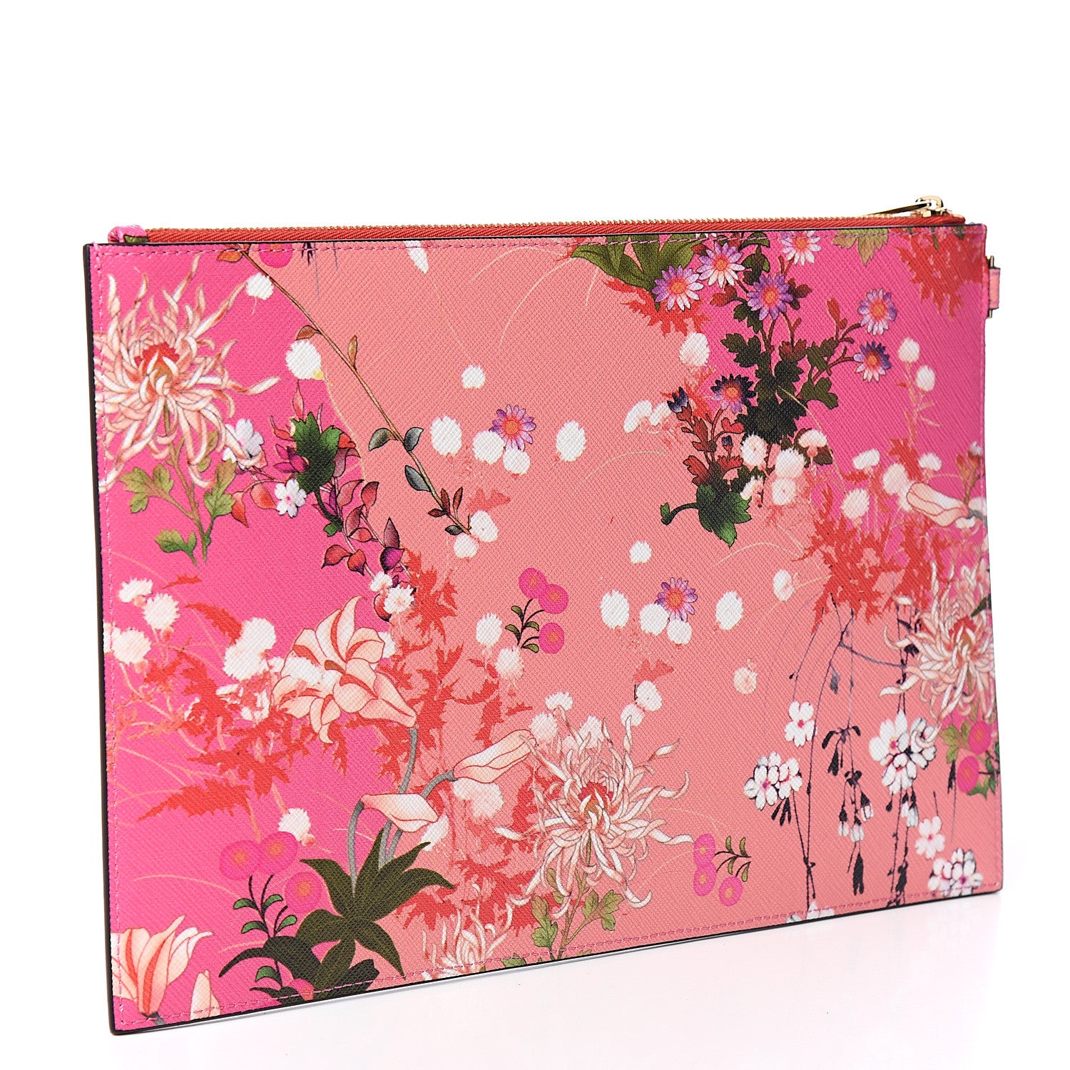 Givenchy Coated Canvas Floral Print Medium Iconic Pouch Pink 2 of 7
