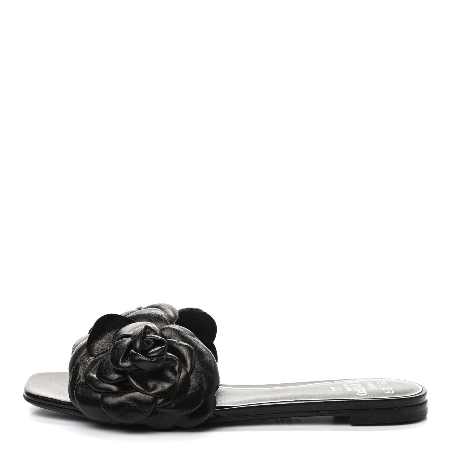 Valentino Garavani Nappa Atelier 03 Rose Edition Slide Sandals 36.5 Black 2 of 16