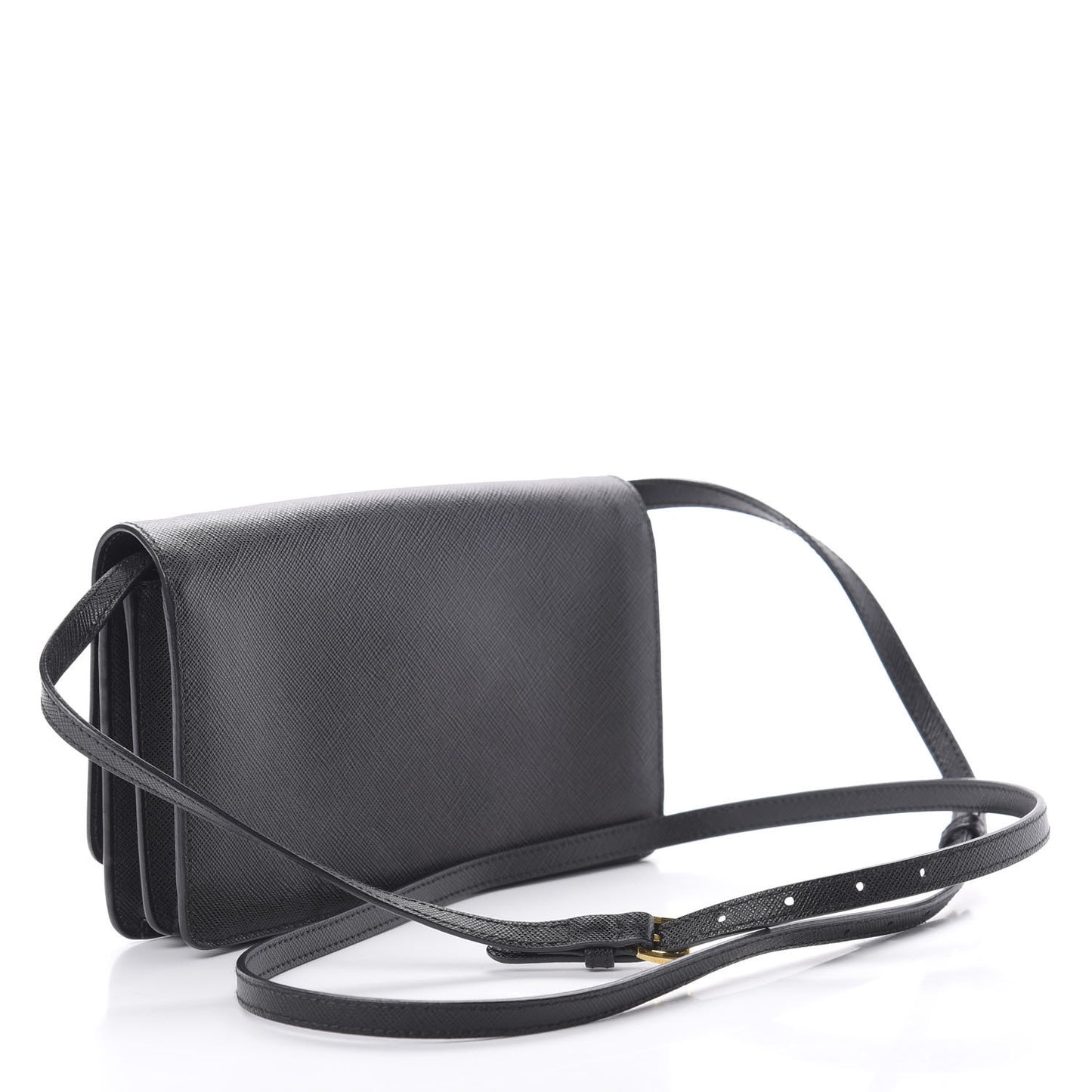 Saffiano Bow Flap Wallet Black