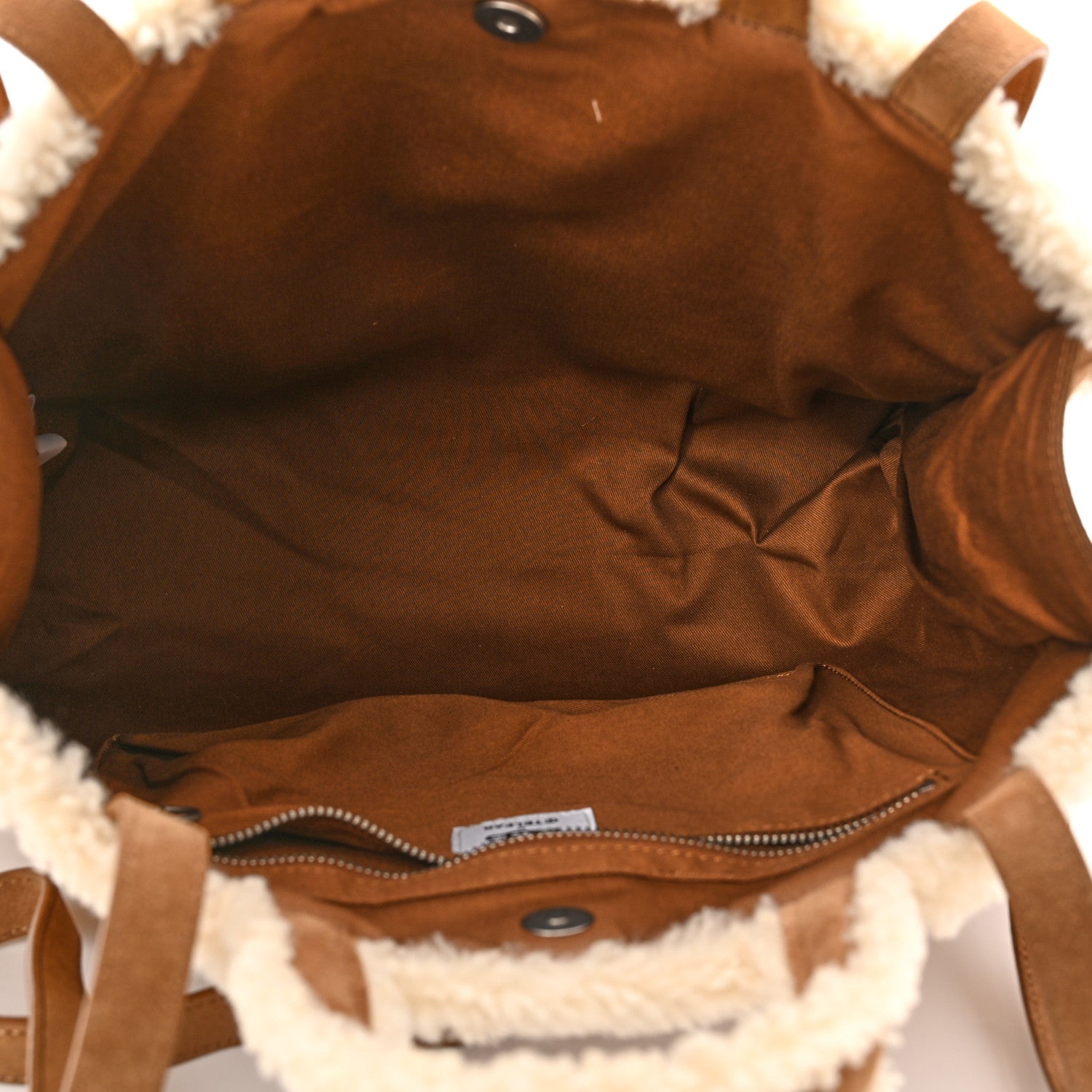 Telfar X UGG Suede Shearling Medium Shopping Bag Chestnut 5 of 10