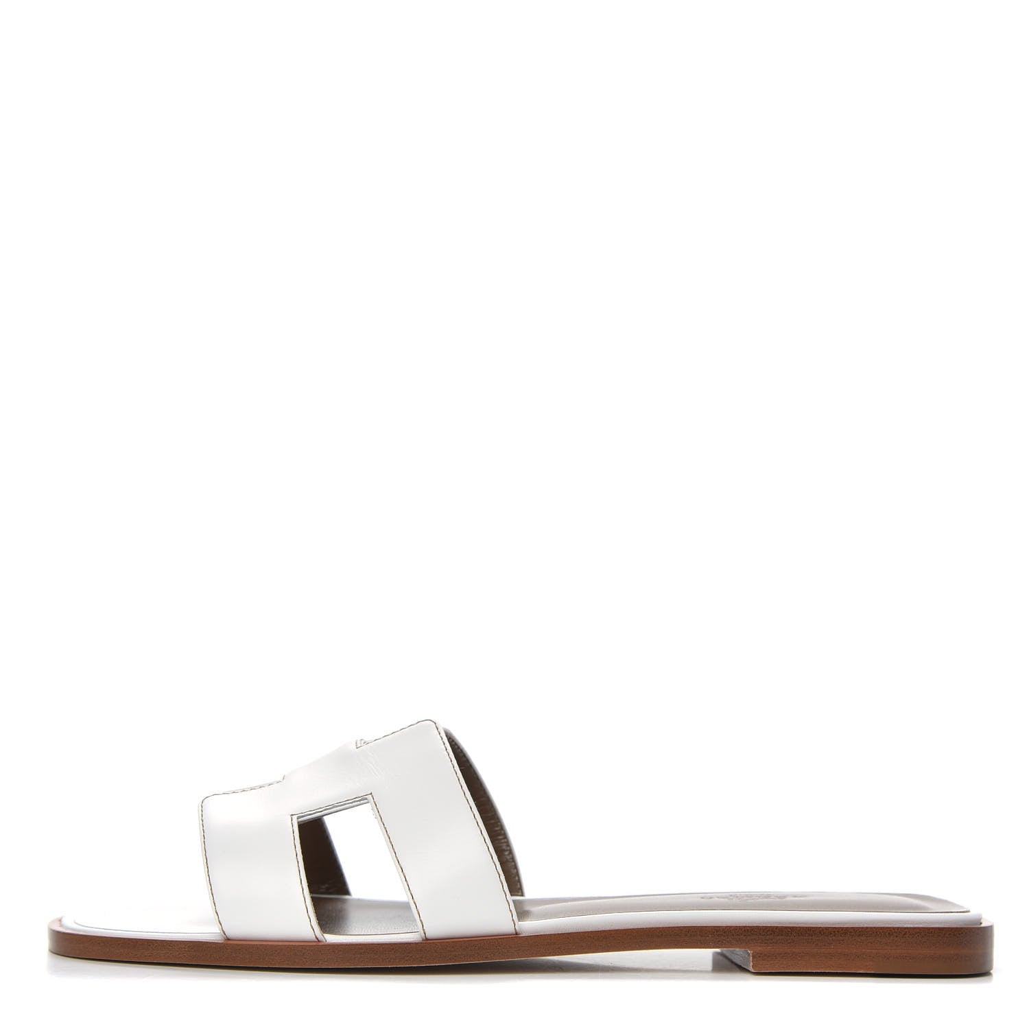 Hermes Box Calfskin Oran Sandals 39 White 1 of 9