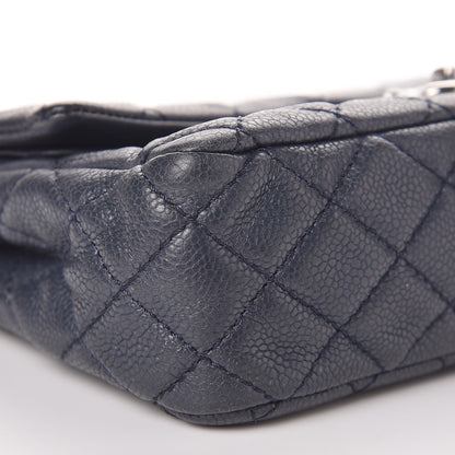 Chanel Washed Caviar Quilted Medium Double Flap Dark Blue 12 of 12
