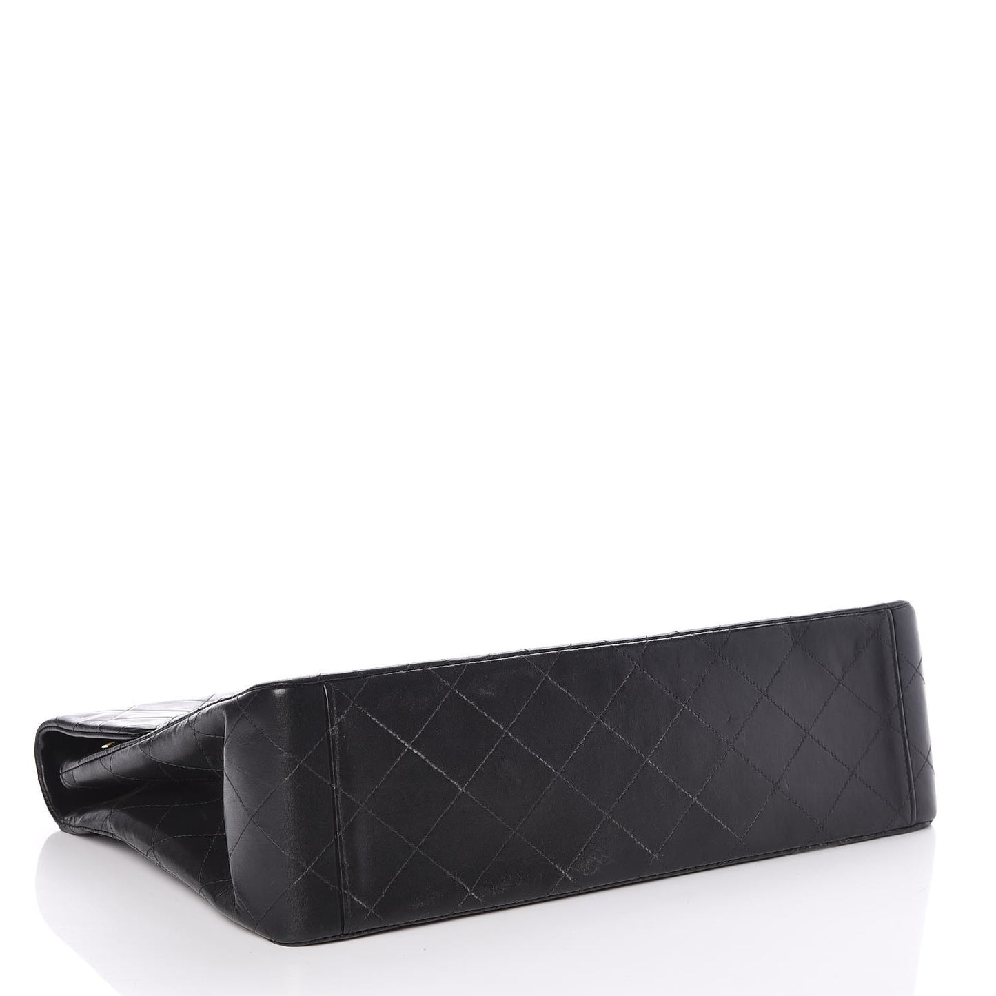 Lambskin Quilted XL Jumbo Single Flap Black
