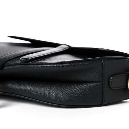 Christian Dior Grained Calfskin Saddle Bag Black 9 of 15