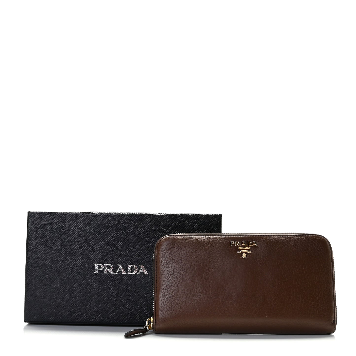 Vitello Daino Zip Around Wallet Cacao