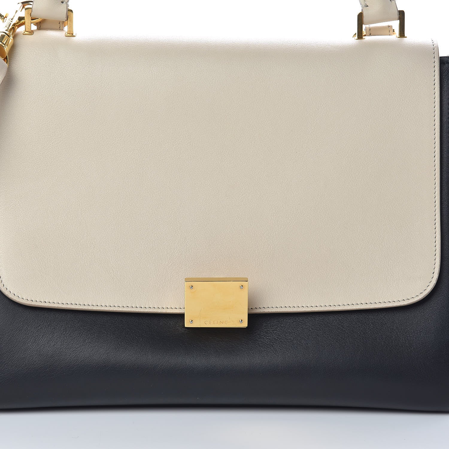 Celine Smooth Calfskin Suede Small Tri-Color Trapeze White 7 of 9