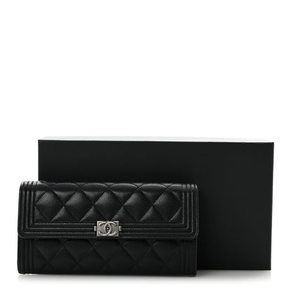 Chanel Caviar Quilted Large Boy Gusset Flap Wallet Black 12 of 12