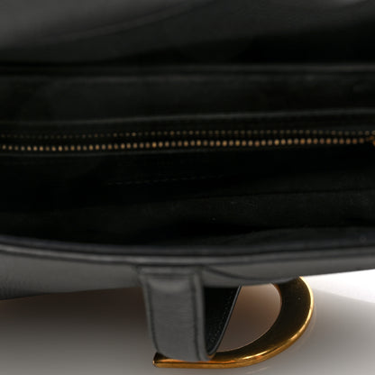 Christian Dior Grained Calfskin Saddle Bag Black 5 of 9