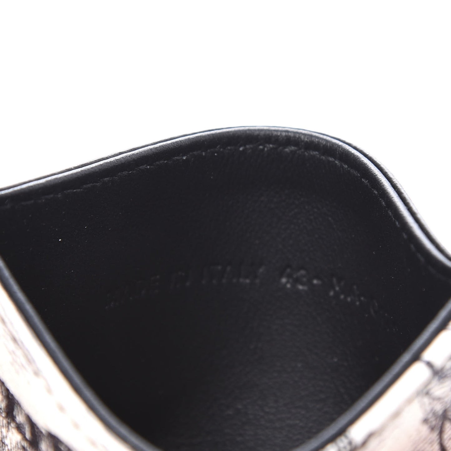 Calfskin Toile de Jouy Carnivora Card Holder Black White