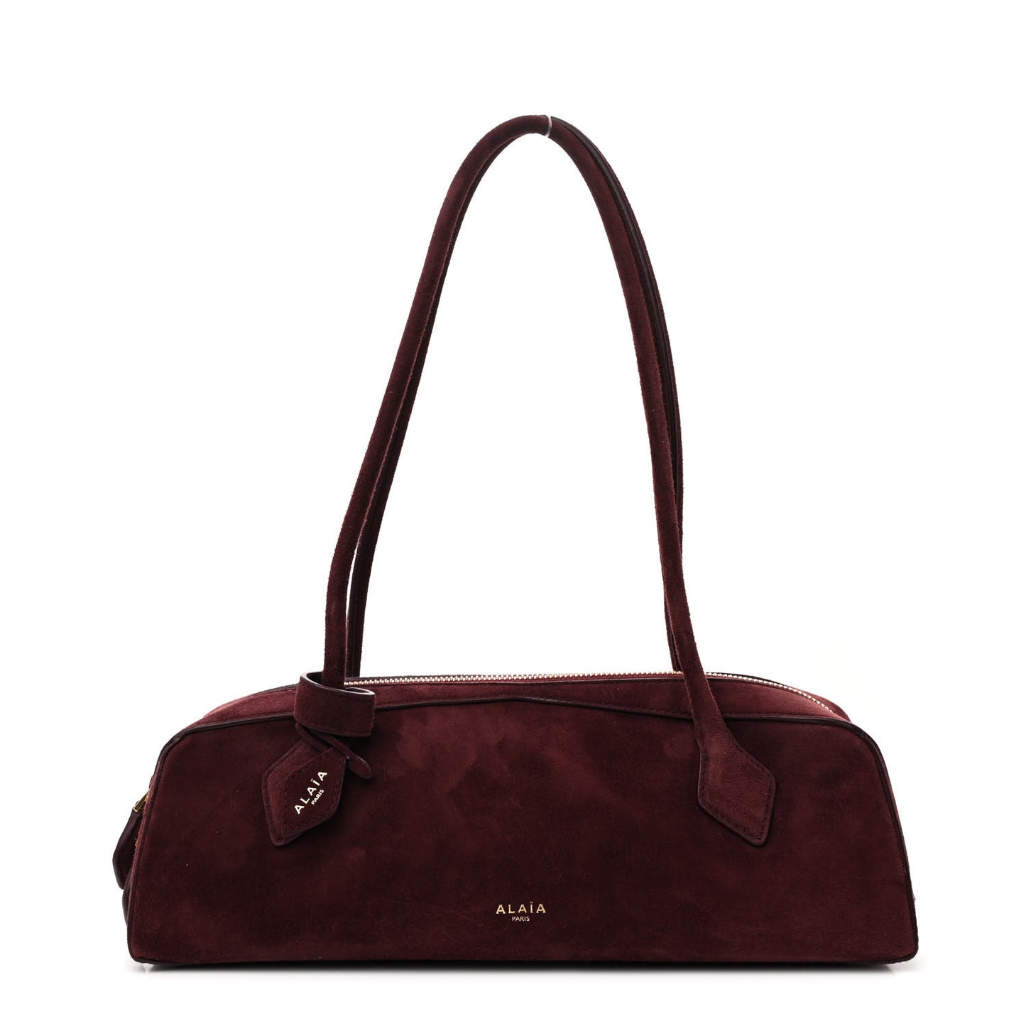 Suede Goatskin Medium Le Teckel Bag Rouge Grenat