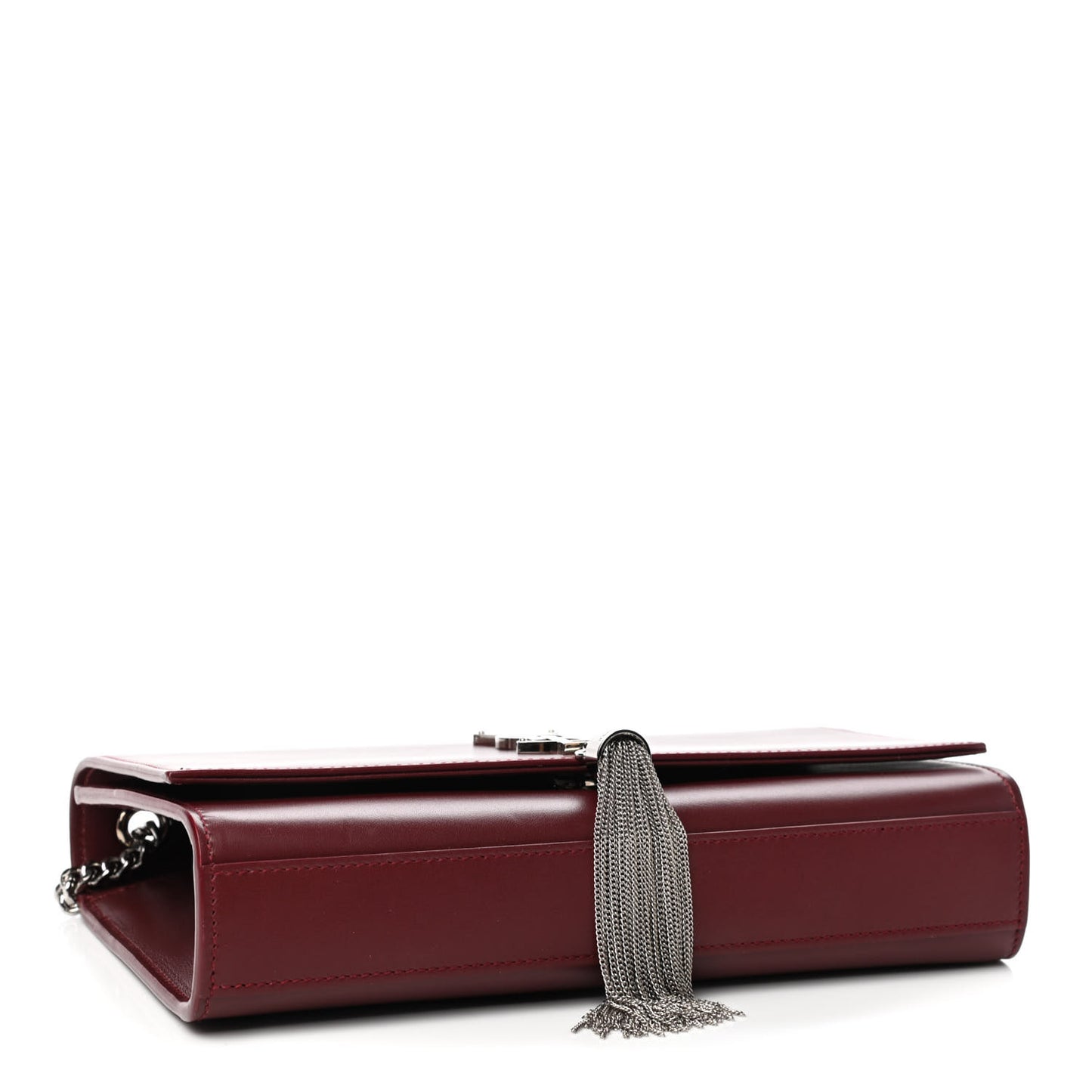 Smooth Calfskin Medium Classic Monogram Kate Tassel Satchel Rouge Legion