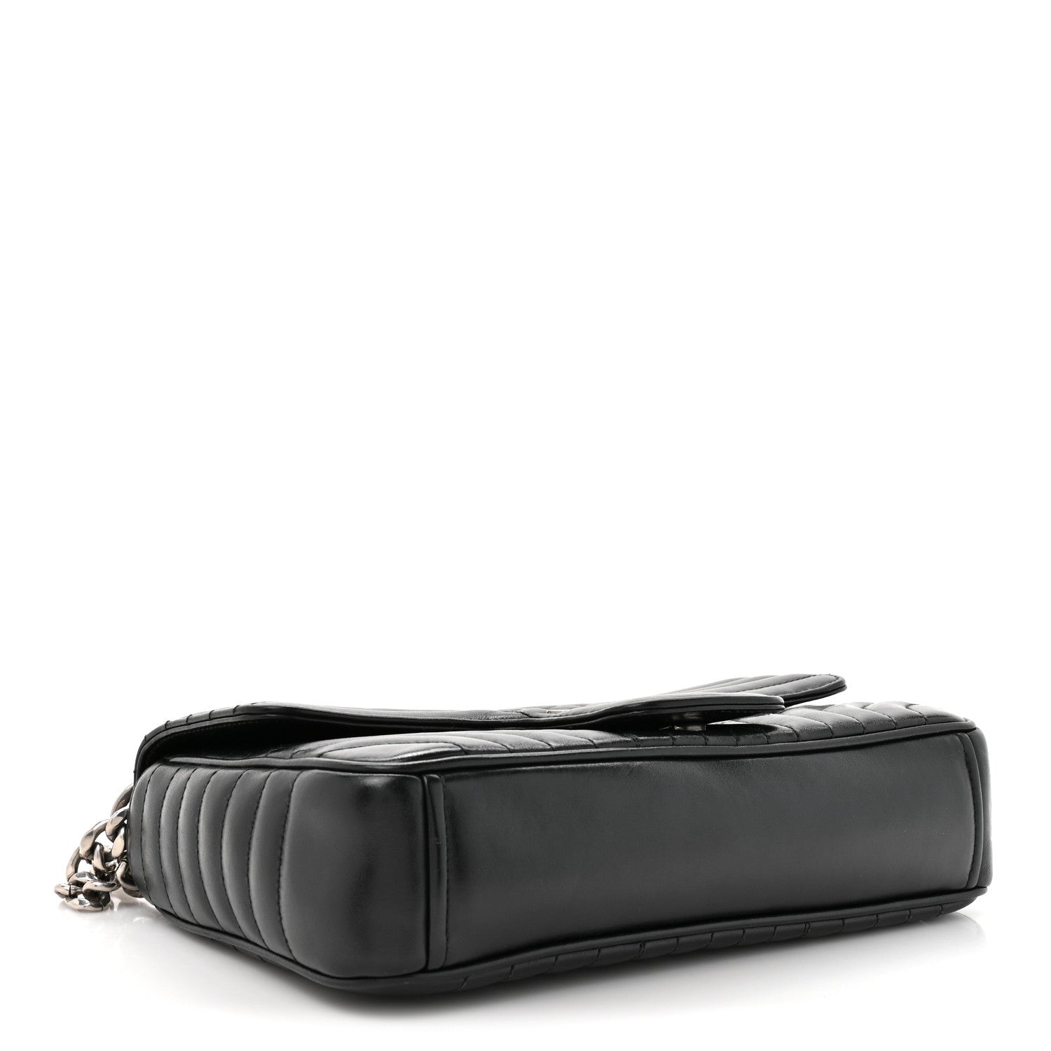 Prada Soft Calfskin Impunture Diagramme Medium Chain Flap Shoulder Bag Black 6 of 25