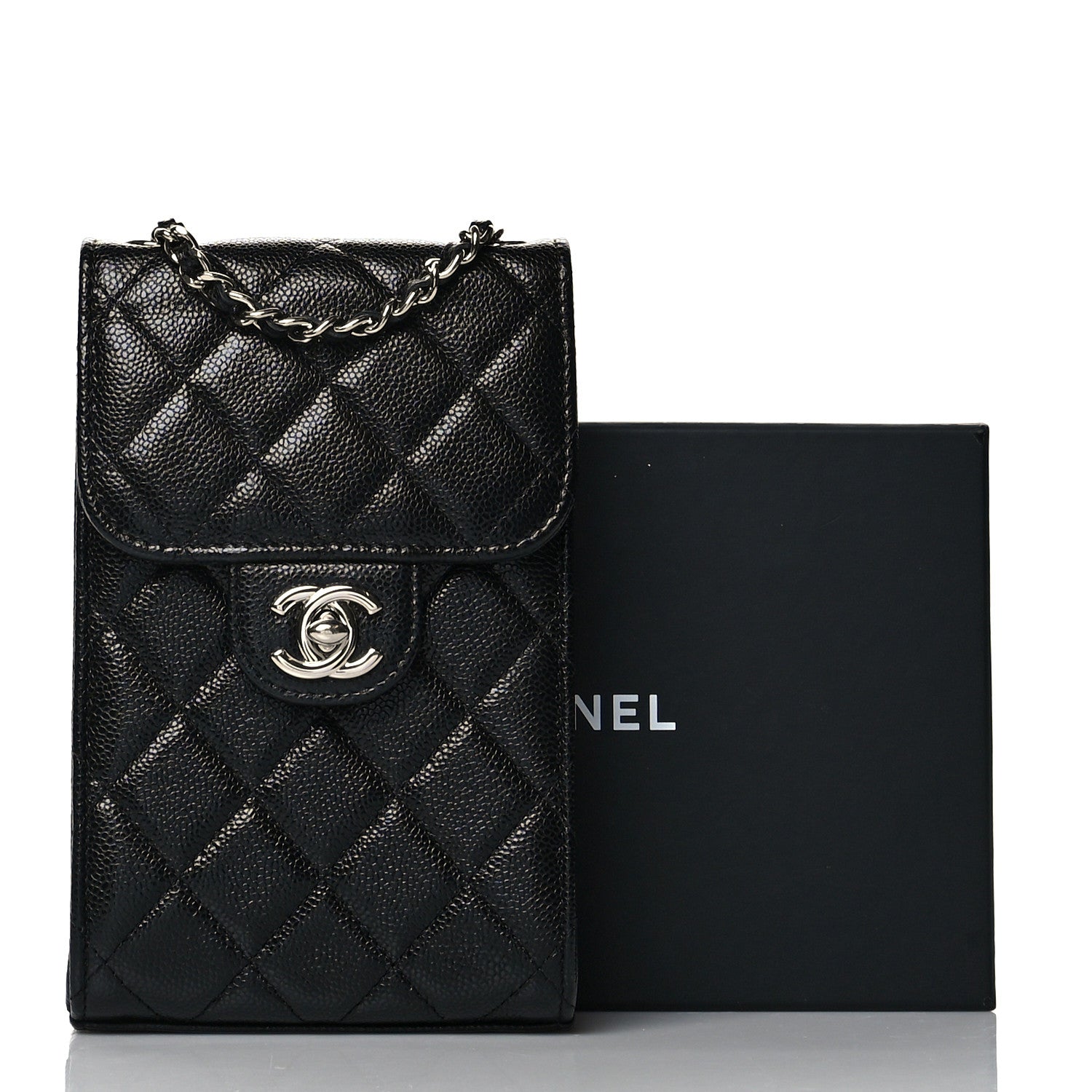 Chanel Caviar Quilted Classic Phone Holder Black 12 of 12