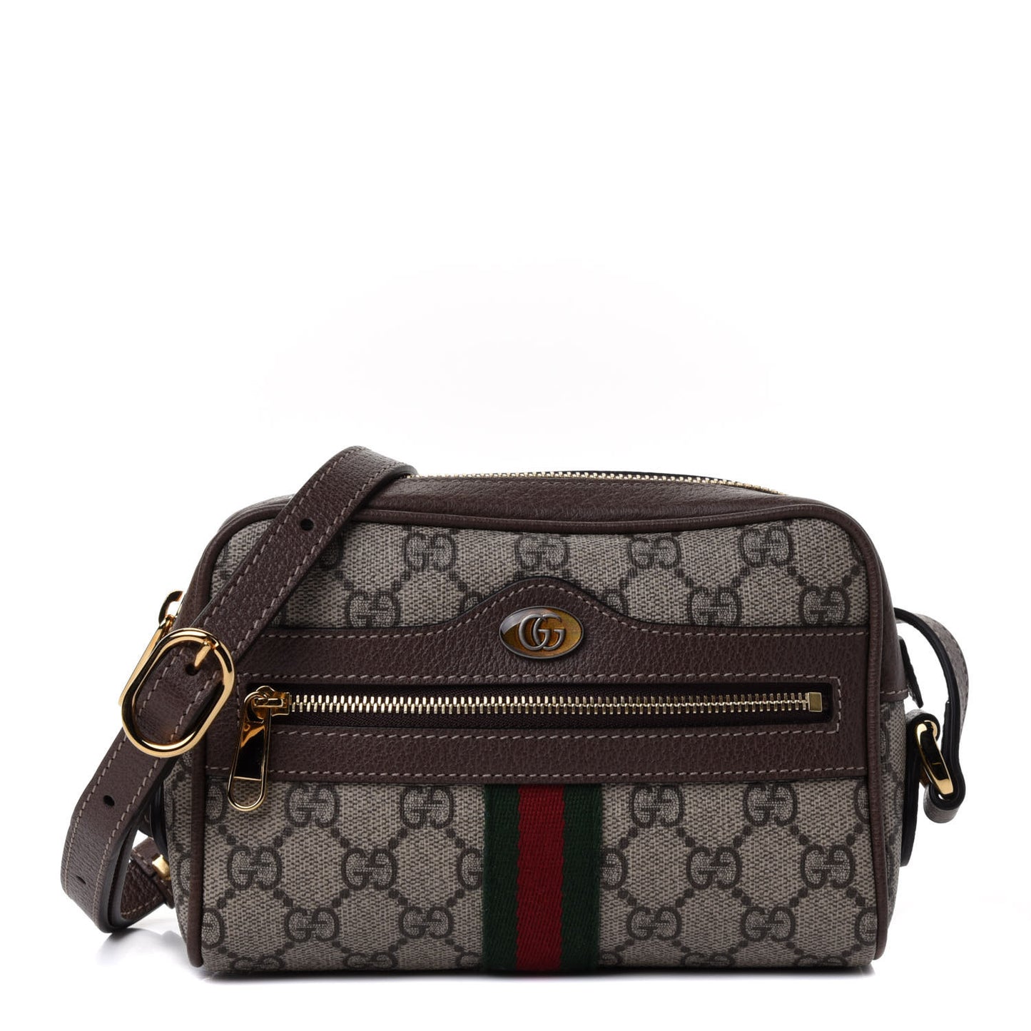 GG Supreme Monogram Web Mini Ophidia Shoulder Bag Brown