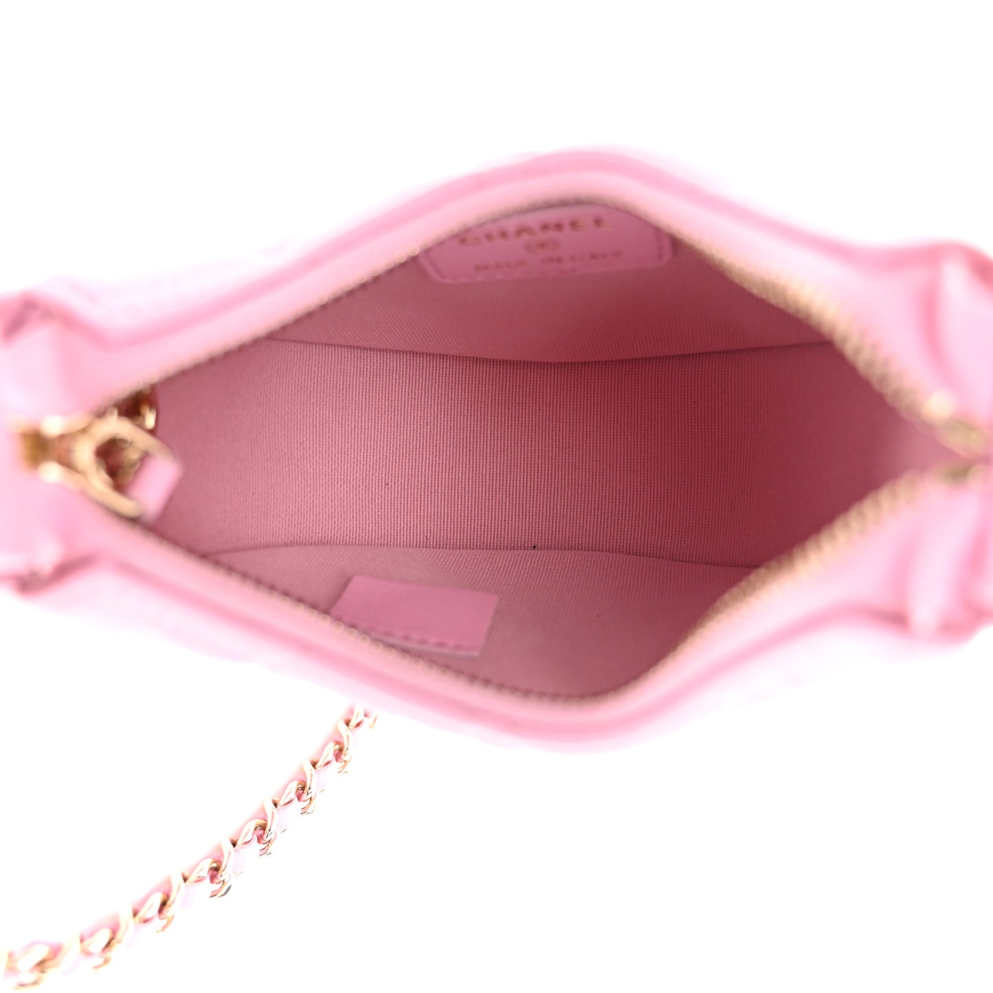 Lambskin Quilted Mini Chain Around Hobo Pink
