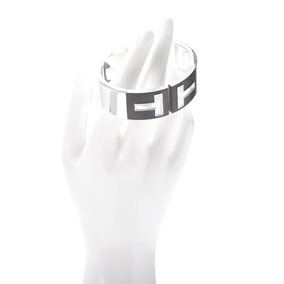 Tiffany Sterling Silver Black Ceramic T Cutout Cuff Bracelet 2 of 4
