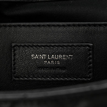 Saint Laurent Sheepskin Mixed Matelasse Triquilt Medium Monogram Monochrome College Bag Black 6 of 11