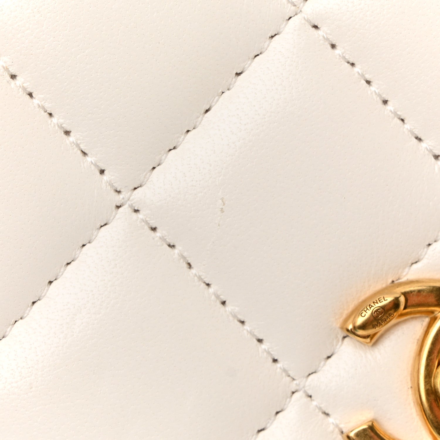 Chanel Lambskin Quilted CC Pearl Crush Wallet on Chain WOC White 13 of 13