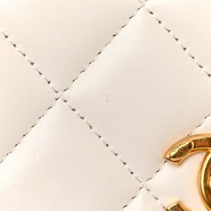 Chanel Lambskin Quilted CC Pearl Crush Wallet on Chain WOC White 13 of 13