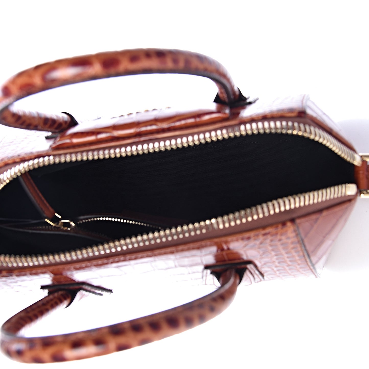 Calfskin Crocodile Embossed Small Antigona Cognac