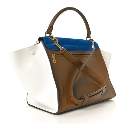 Celine Smooth Calfskin Suede Tri-Color Trapeze Royal Blue 3 of 10