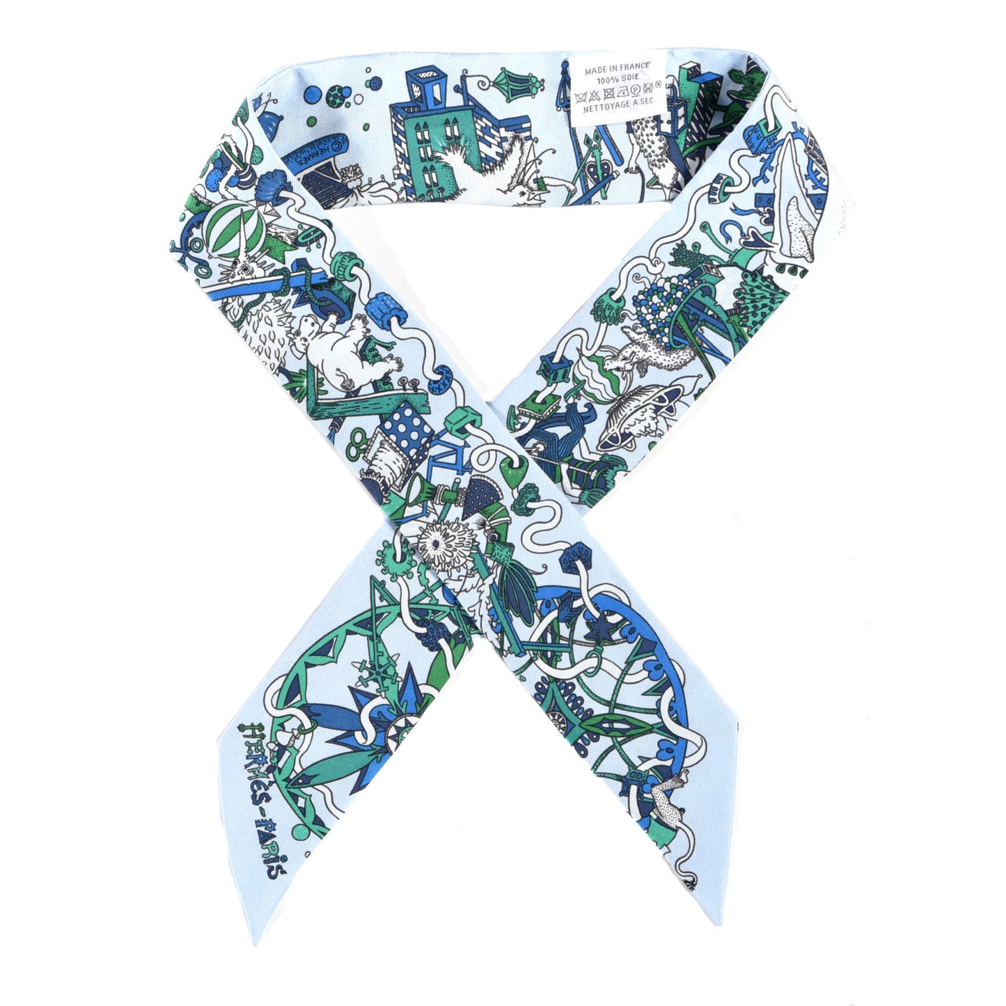 Silk La Folle Parade Twilly Bleu Ciel Vert Cobalt