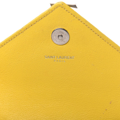 Saint Laurent Calfskin Matelasse Chevron Monogram Classic Baby Chain Bag Jaune 8 of 10
