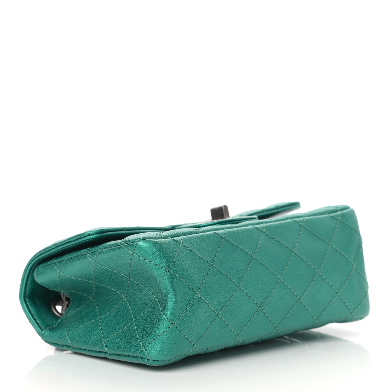 Chanel Metallic Sheepskin Quilted 2.55 Reissue Mini Flap Green 4 of 11