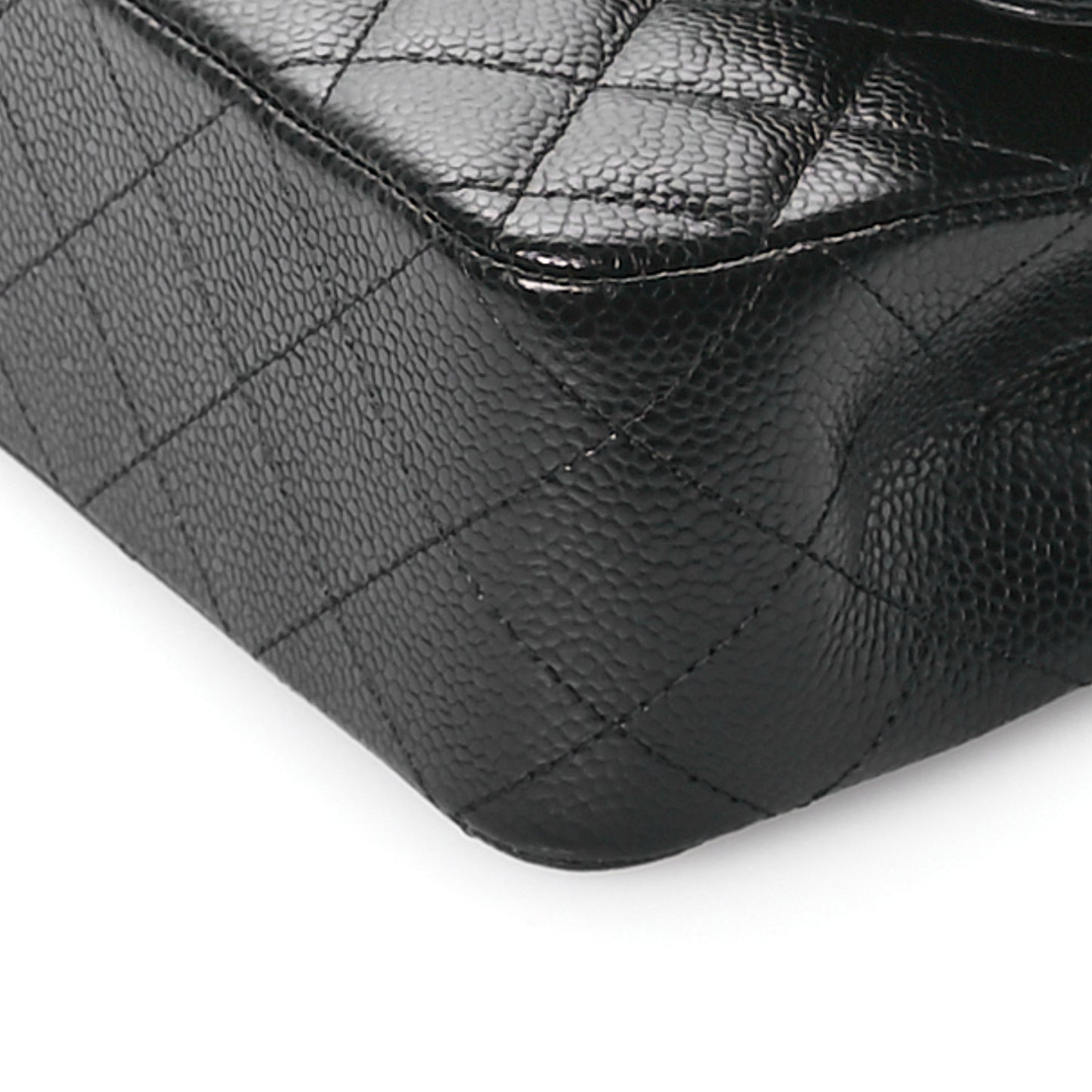 Caviar Quilted Medium Double Flap Black