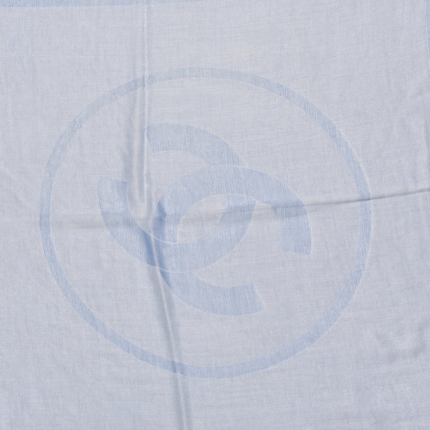 Cashmere Cotton Silk CC Square Fringe Scarf Light Blue