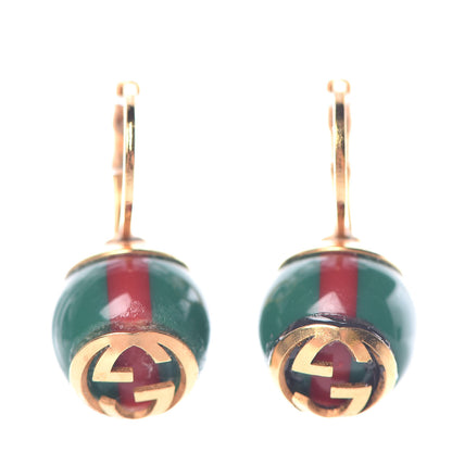 Gucci Resin Web Earrings Red Green Gold 1 of 6