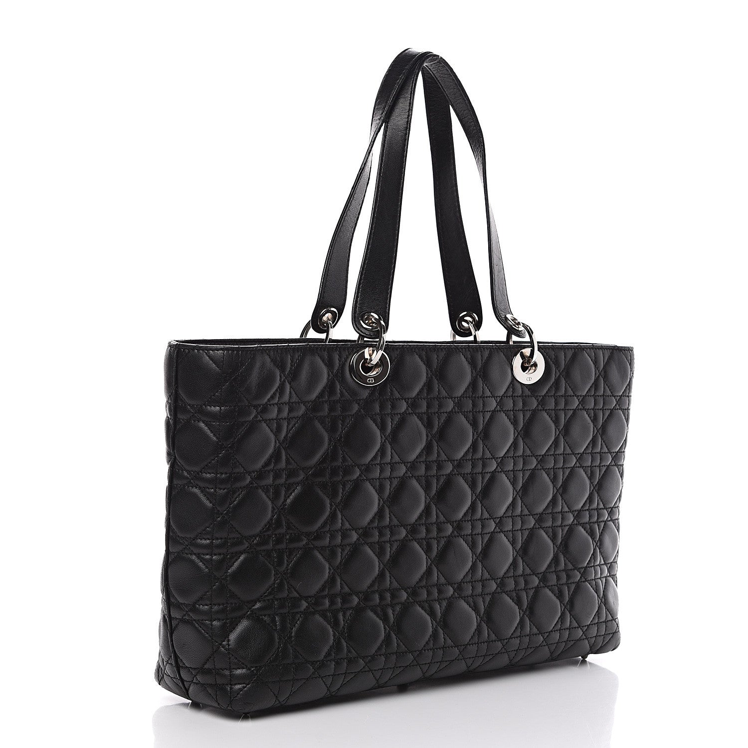 Christian Dior Lambskin Cannage Large Lady Dior Shopper Tote Black 2 of 15