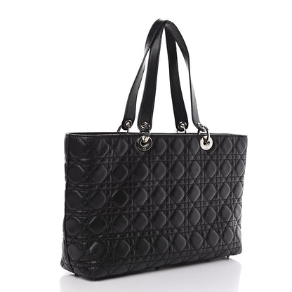 Christian Dior Lambskin Cannage Large Lady Dior Shopper Tote Black 2 of 15