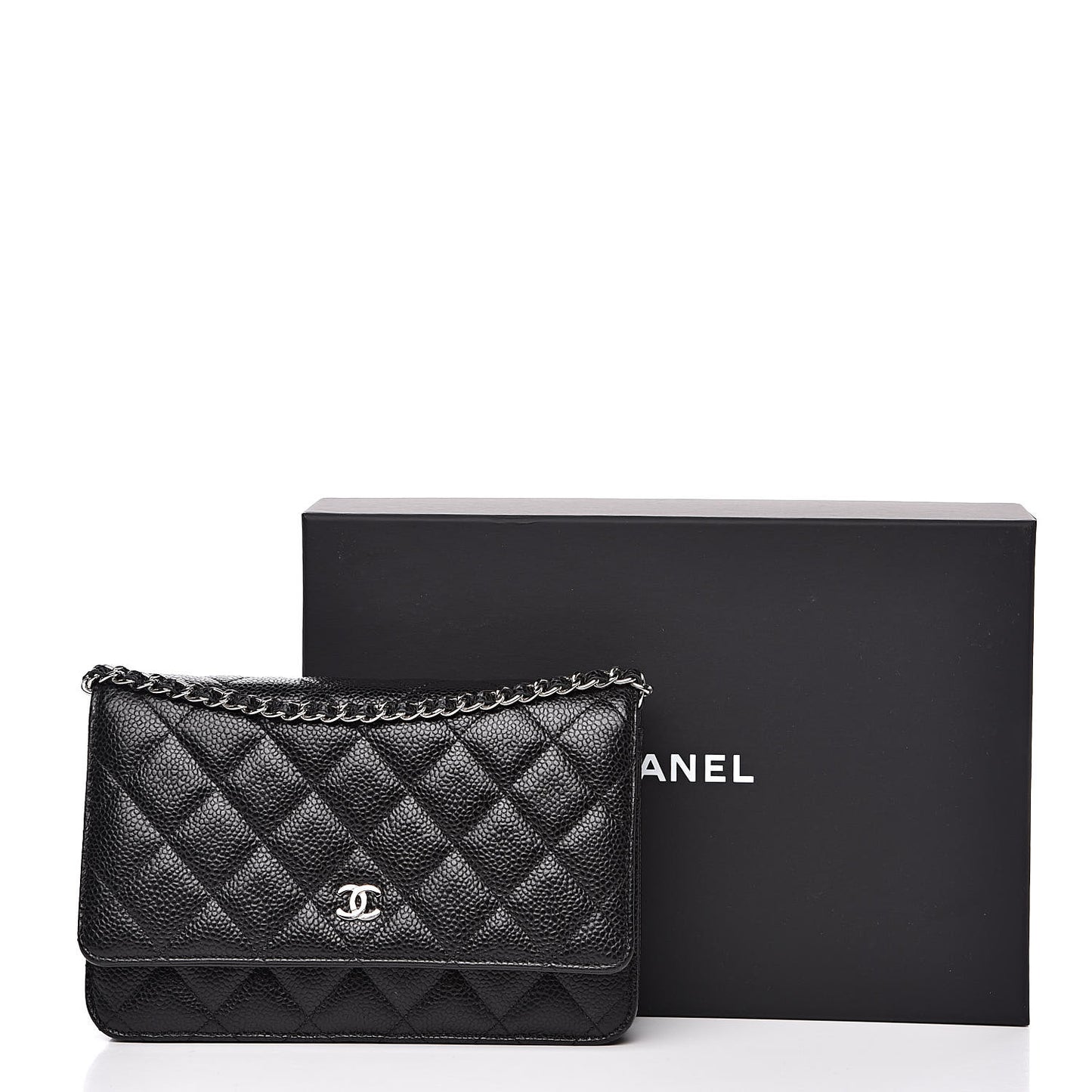 Caviar Quilted Wallet On Chain WOC Black