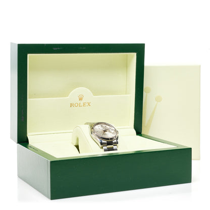 Rolex Stainless Steel 18K White Gold 34mm Oyster Perpetual Date Watch Silver 115234 5 of 5